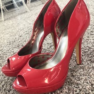 Fergalicious heels, size 7.5, coral, new